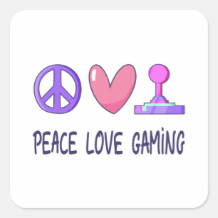 Pegatina Cuadrada Juego de amor de paz