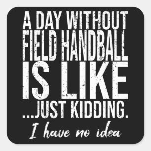 Pegatina Cuadrada Juego de balonmano de campo divertido