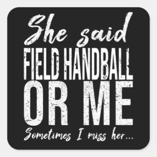 Pegatina Cuadrada Juego de balonmano de campo divertido