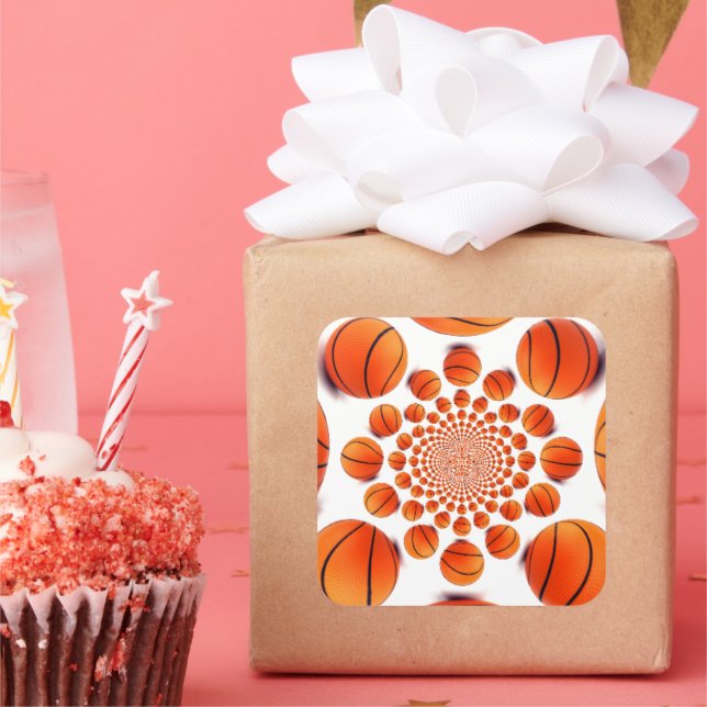 Pegatina Cuadrada Juego de básquetbol de campeones: Court Vision Kal (Fiesta)