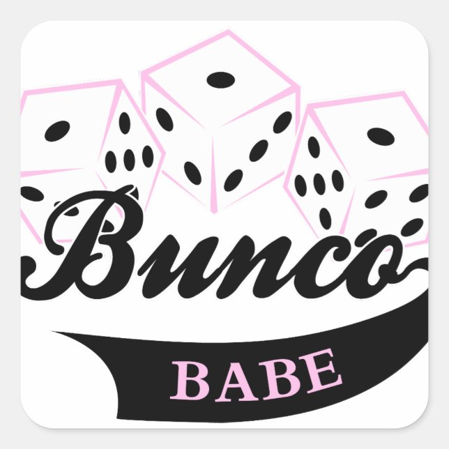 Pegatina Cuadrada Juego de dados Bunco (Anverso)
