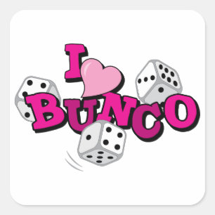 Pegatina Cuadrada Juego de dados Bunco
