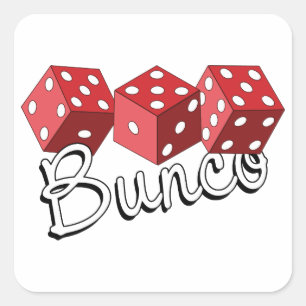 Pegatina Cuadrada Juego de dados Bunco