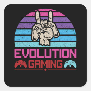 Pegatina Cuadrada Juego de evolución Videojuego