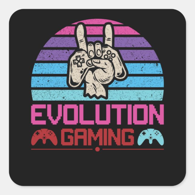 Pegatina Cuadrada Juego de evolución | Videojuego (Anverso)