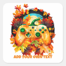 Pegatina Cuadrada Juego de Halloween, controlador de calabazas, otoñ