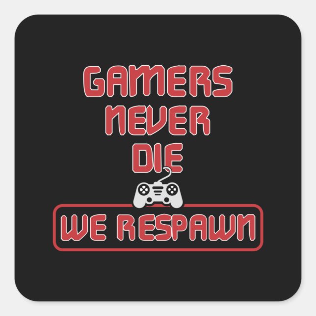 Pegatina Cuadrada Juego de juegos Gamer consola de videojuegos Idea  (Anverso)