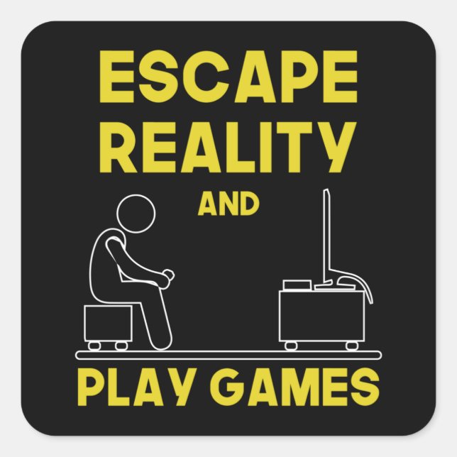 Pegatina Cuadrada Juego de juegos Juego de videojuegos consola de re (Anverso)