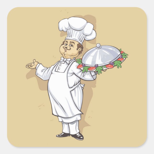 Pegatina Cuadrada Juego de Pegatinas de Chef Personalizado de Guay (Anverso)