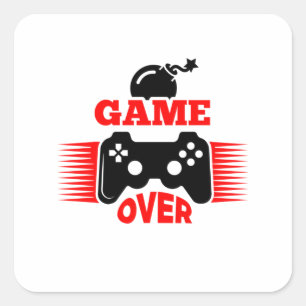 Pegatina Cuadrada Juego de regalo de jugador terminado