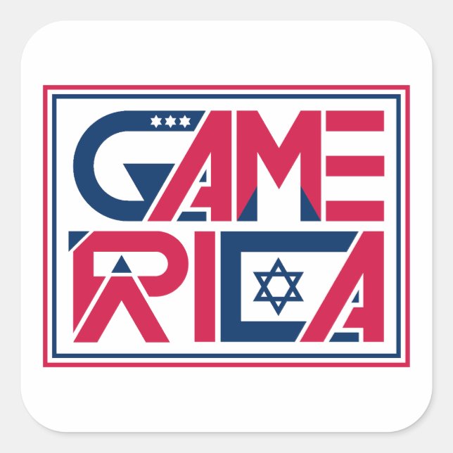 Pegatina Cuadrada Juego del Ejército de América (Anverso)