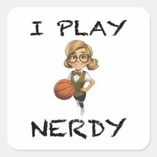 Pegatina Cuadrada Juego Nerdy