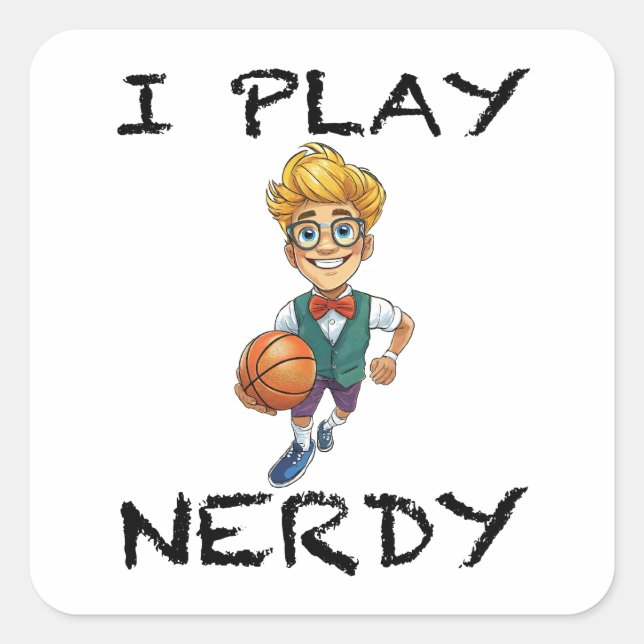 Pegatina Cuadrada Juego Nerdy (Anverso)