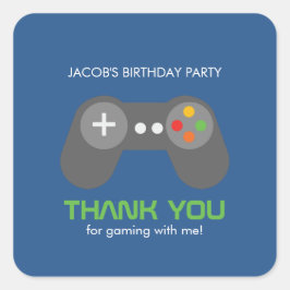 Pegatina Cuadrada Juego Noche Tema Cumpleaños