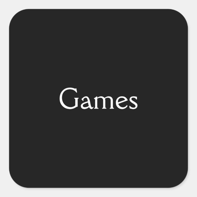 Pegatina Cuadrada Juegos (Anverso)