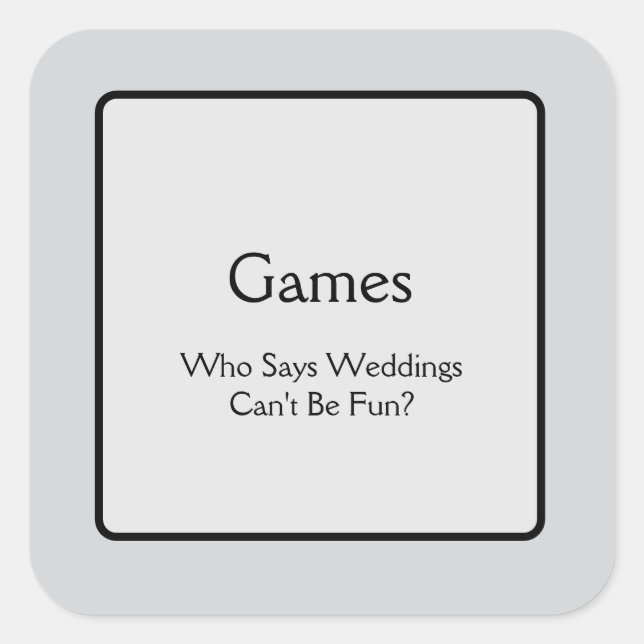 Pegatina Cuadrada Juegos (Anverso)