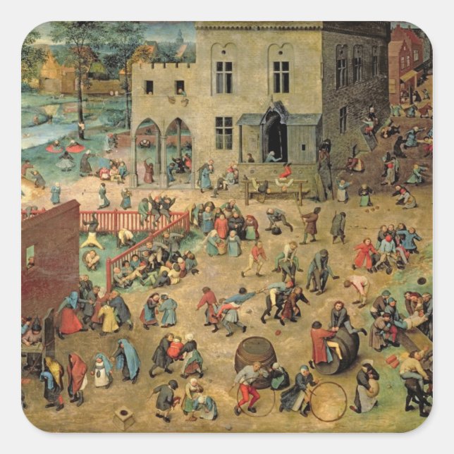 Pegatina Cuadrada Juegos infantiles, 1560 (Anverso)