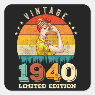 Pegatina Cuadrada Jueves 1940 Vintage 85 Años