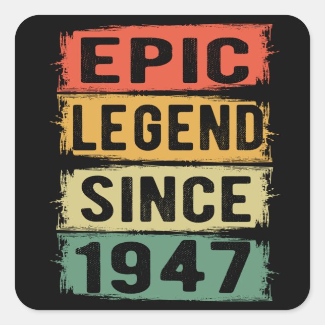 Pegatina Cuadrada Jueves 1947 Leyenda épica 78º cumpleaños (Anverso)
