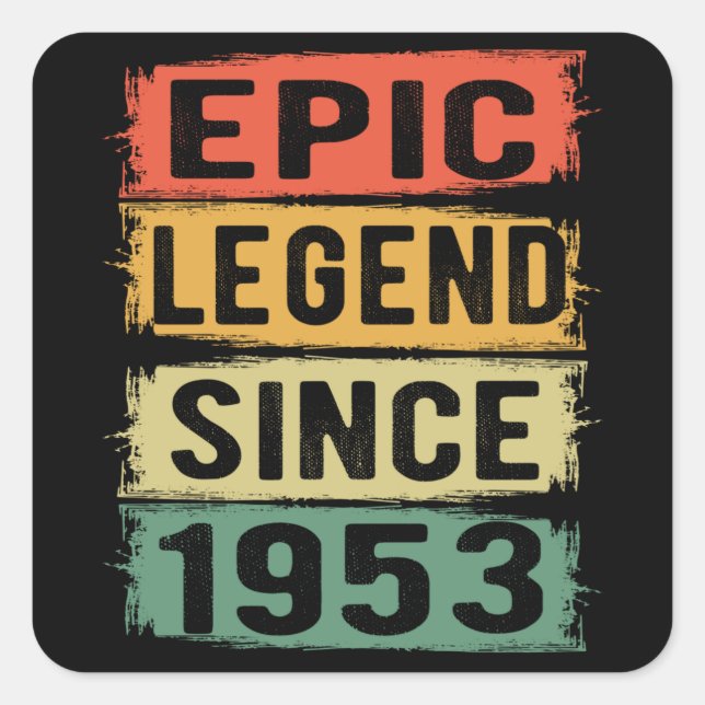 Pegatina Cuadrada Jueves 1953 Leyenda épica 72º cumpleaños (Anverso)