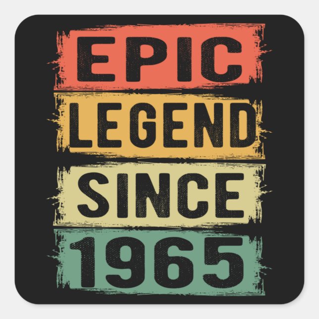 Pegatina Cuadrada Jueves 1965 Leyenda épica 60 cumpleaños (Anverso)