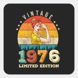 Pegatina Cuadrada Jueves 1976 Vintage 49th Birthday Women