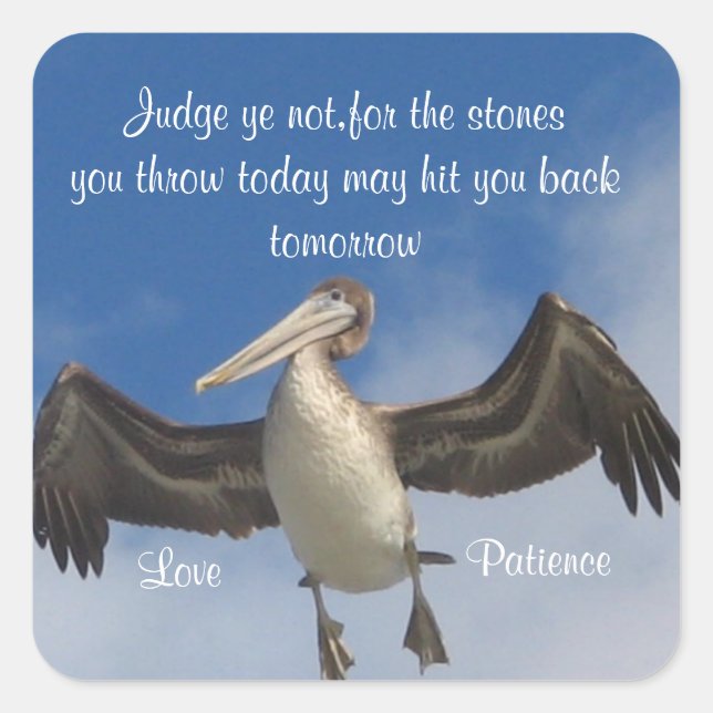 Pegatina Cuadrada ¡Juez no!_ (Anverso)