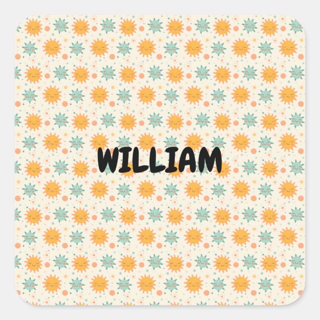 Pegatina Cuadrada Jugador Boho Sun (Anverso)