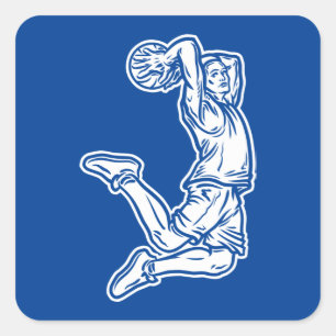 Pegatina Cuadrada Jugador de baloncesto haciendo el diseño de la luz