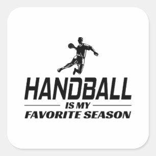 Pegatina Cuadrada Jugador de balonmano Deporte Equipo Handballer Div