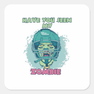 Pegatina Cuadrada Jugador de Fútbol Zombie