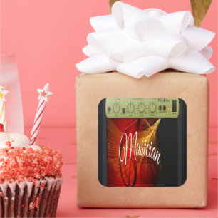 Pegatina Cuadrada Jugador de guitarra de Sunburst