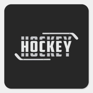Pegatina Cuadrada Jugador de hockey de hielo Palo Equipo deportivo d