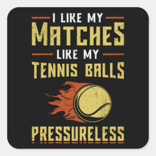 Pegatina Cuadrada Jugador de tenis Match Racket Court Divertido