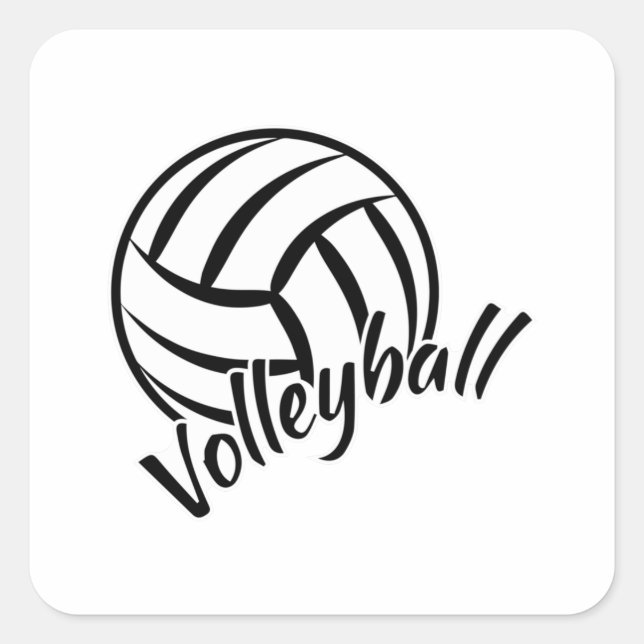 Pegatina Cuadrada Jugador de voleibol de playa Chica de voleibol en  (Anverso)
