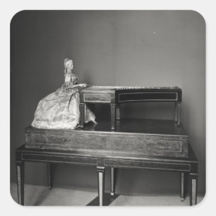 Pegatina Cuadrada Jugador del Dulcimer