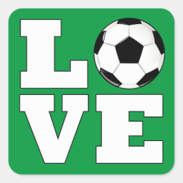 Pegatina Cuadrada Jugador deportivo de Soccer LOVE Fun