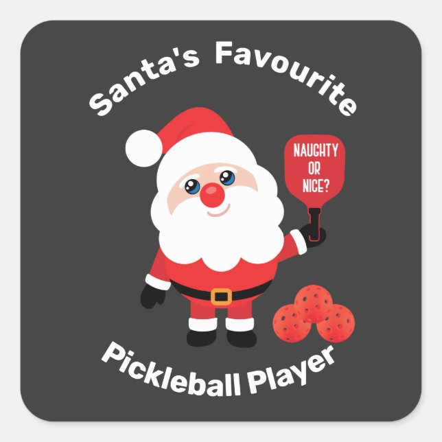 Pegatina Cuadrada Jugador favorito de baloncesto de 🎅 Santa (Anverso)