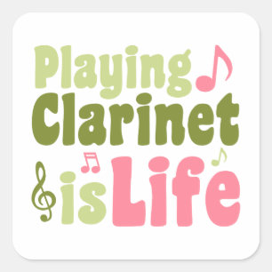 Pegatina Cuadrada Jugar al Clarinet es la vida