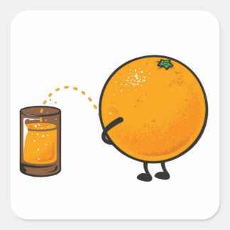 Pegatina Cuadrada Jugo naranja