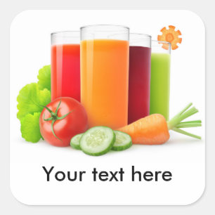 Pegatina Cuadrada Jugos vegetales