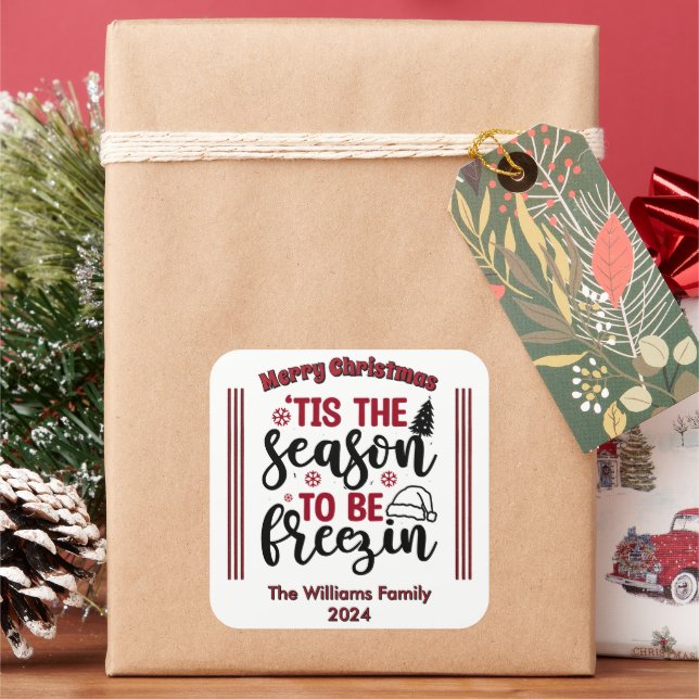 Pegatina Cuadrada Jugosos stickers de Navidad para la celebración (Vacaciones)