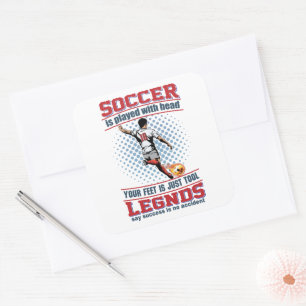 Pegatina Cuadrada Jugué Fútbol Con La Cabeza