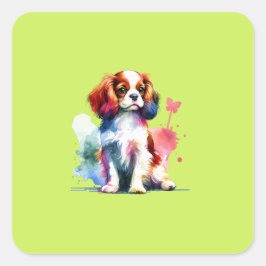 Pegatina Cuadrada Juguete inglés Perro español
