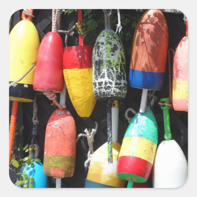 Pegatina Cuadrada Juguetes de pesca - Maine (Anverso)