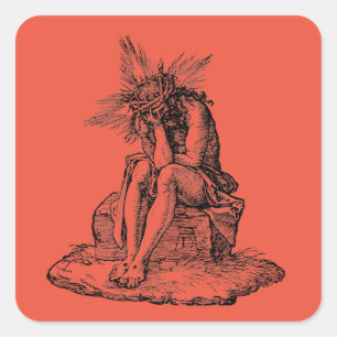 Pegatina Cuadrada Juicio de Jesucristo