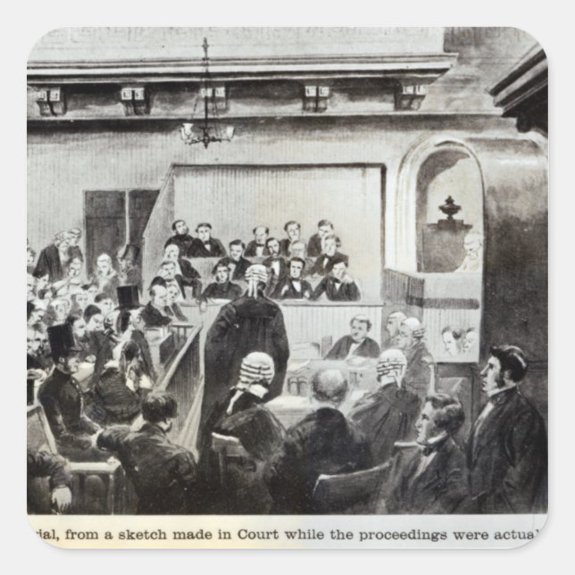 Pegatina Cuadrada Juicio de Madeleine Smith, 1857 (Anverso)