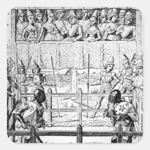 Pegatina Cuadrada Juicio por odisea - El combate