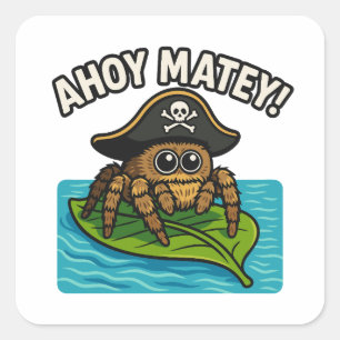 Pegatina Cuadrada Jumando Pirata Spider Adventure Captain Webbeard