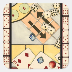 Pegatina Cuadrada Jumble surtido de juegos de oportunidad